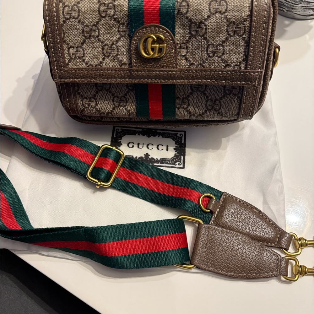 Canvas Crossbody Bag with Stripe - Picture 3 of 4